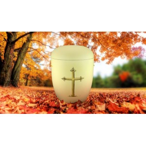 Biodegradable Cremation Ashes Funeral Urn / Casket - RESURRECTION CROSS